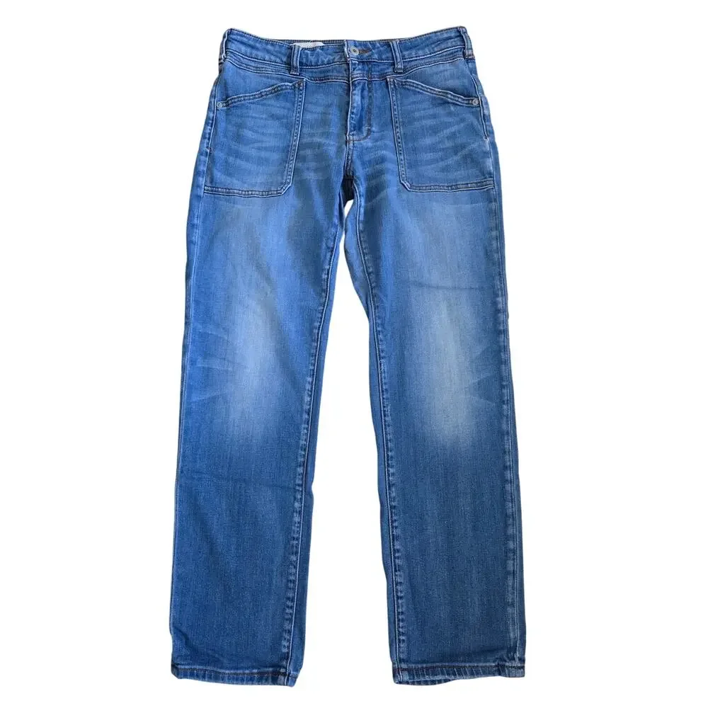 Anthropologie Pilcro Slim Boyfriend Jeans Size 28 Ankle Mid-Rise Patch Pocket - Picture 3 of 12